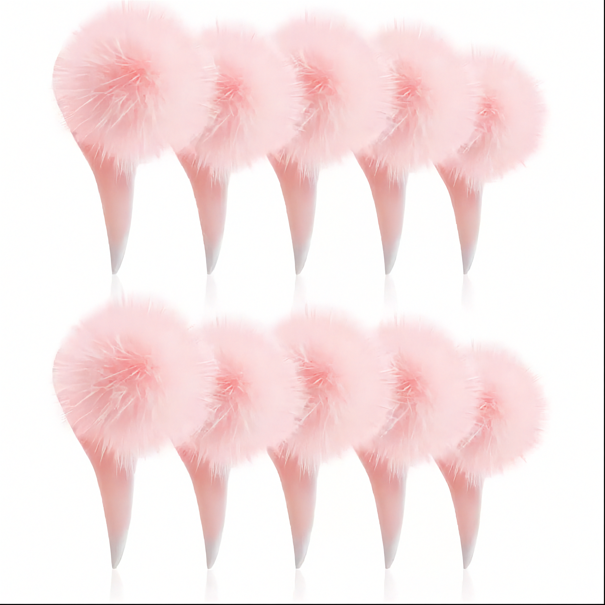 A1 Sweet Soft Pink Fluffy Pom Pom Nails Fur Nails Set
