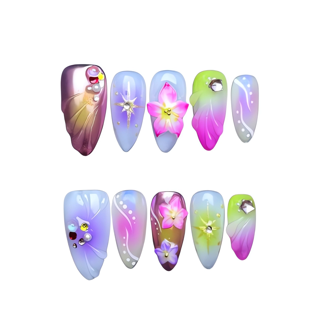 H103 Enchanted Orchid Gradient Nails Beach Vibes Nails