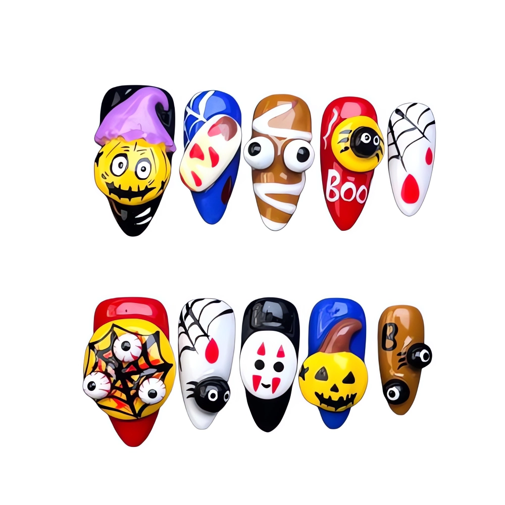 Uñas postizas de calabaza otoñal